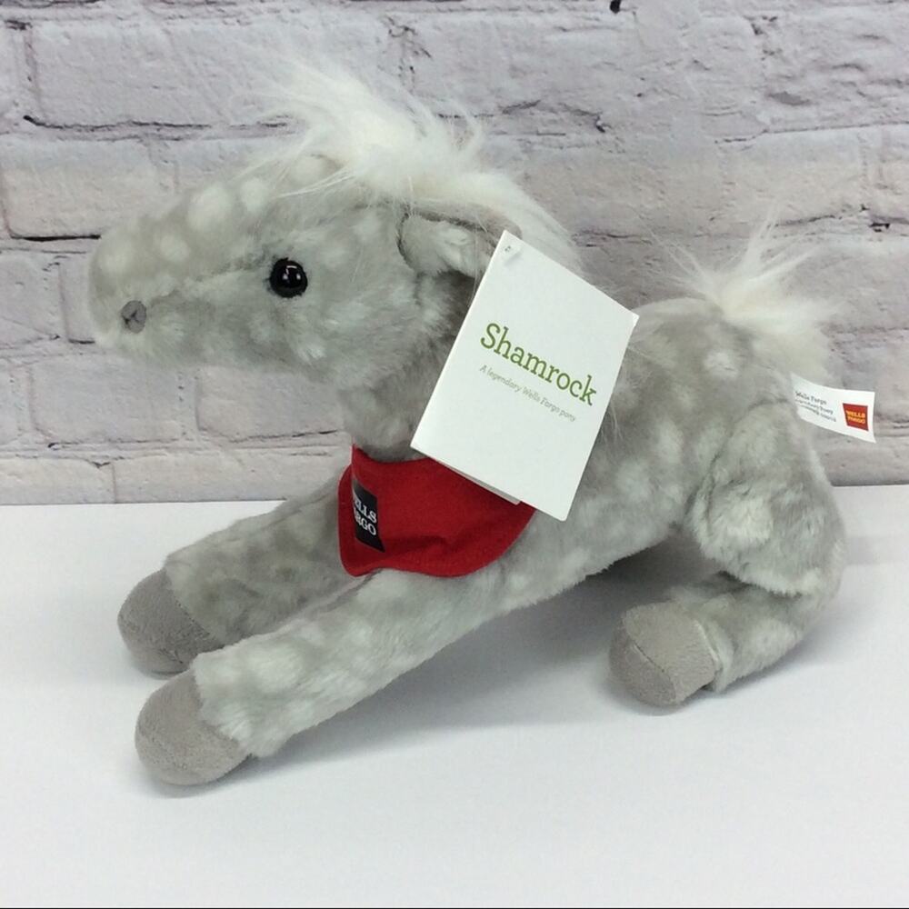 Wells Fargo Legendary 2013 Shamrock Pony Gray Spotted Plush Toy Collectible NWT